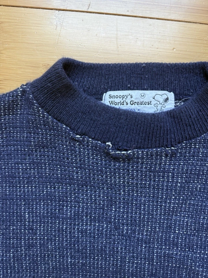 Suéter Tejido Arrow Snoopy Años 70 Raro De Colección Para Hombres M Azul Marino Cacahuetes Golf Foto 3 de 4