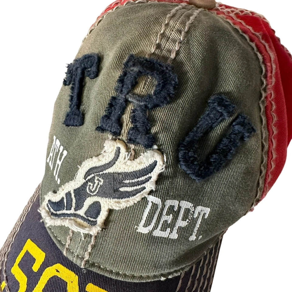 Parche de cuero True Religion 56º Buda Camionero Sombrero Gorra Ala XXX Envejecido Foto 4 de 4