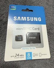 New - Samsung 8GB Class Class 4 - 24 MB - High Speed MicroSDHC Card With Adapter