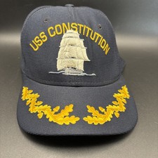 Vintage New Era USS Constitution Snapback Hat โ USA Made Senior Officer Cap