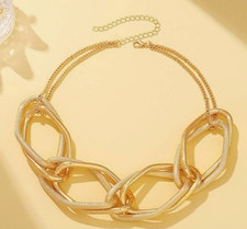 Zara  18K Gold plated new statement Chunky chain new necklace choker large links