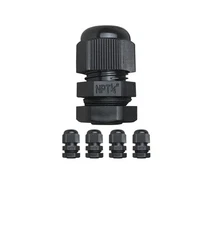 MGI SpeedWare 1/4" NPT Strain Relief Nylon Cord Grip Cable Glands, Black Plas...