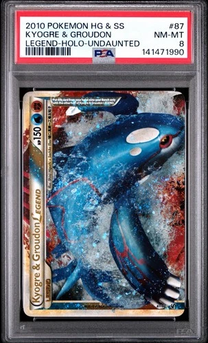 Kyogre & Groudon Legend HGSS Undaunted PSA 8 87/90 Graded Pokemon Card TCG (TOP)