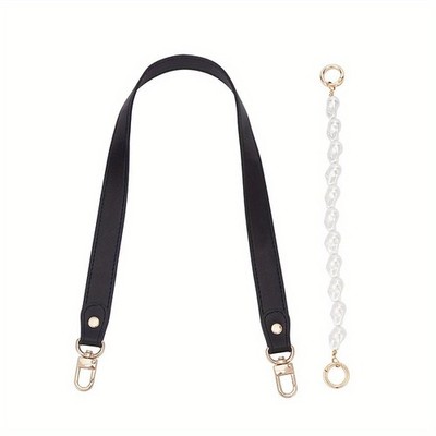 1box 1pc PU Leather bag Straps with Alloy Swivel Clasps 1pc ABS Pearl Nugget