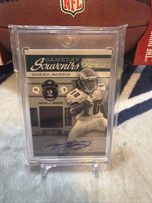 2011 Panini Timeless Treasures Desean Jackson Game Worn Patch Auto 01/05