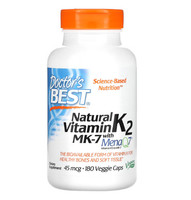Doctor's Best, NatüRliches Vitamin K2 MK-7 Mit Menaq7, 45 Mcg, 180 Veg. Kapseln