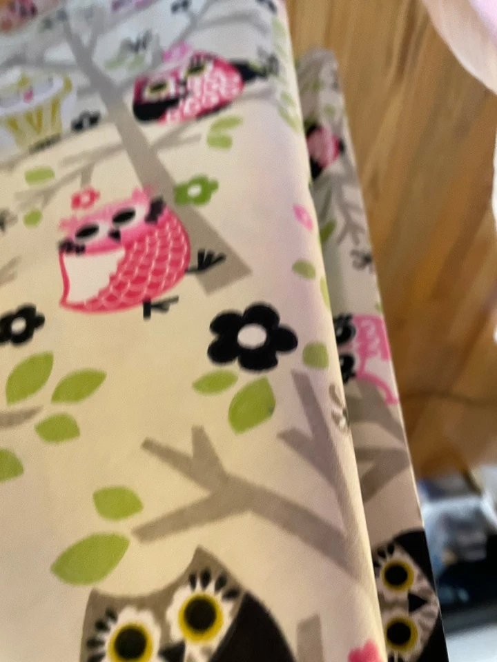 P/K Lifestyle White Fabric SIT’N ‘TREE PRETTY OWLS Cotton  Over 1 Yard x  54” - Image 4 of 4