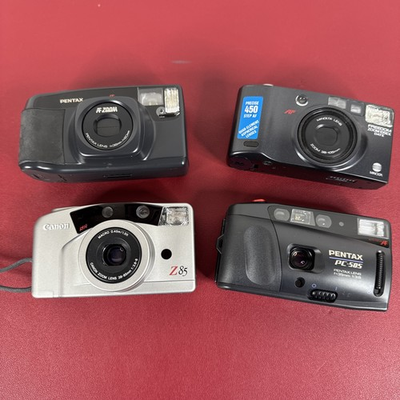 #ad Camera lot Canon Z85 Pentax IQ Zoom 60 PC 505 Minolta 105EX parts repair $39.99