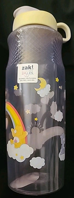 ZAK! 2020 CARE BEARS 30 oz Flip Top WATER BOTTLE - Purple Yellow - BPA Free