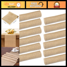 12 Pack 12" x 71" Burlap Table Runners - Rustic Jute Fabric for Weddings, Partie