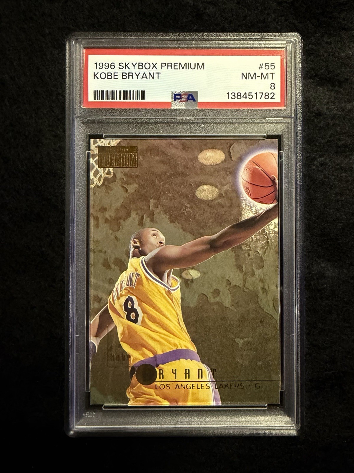 1996-97 Skybox Premium - Kobe Bryant #55 (RC) Lakers Rookie PSA 8