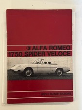 ORIGINALE !!! Libretto uso e manutenzione Alfa Romeo 1750 Spider Veloce
