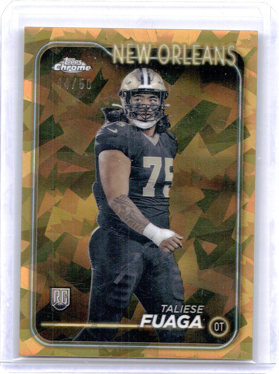 Taliese Fuaga Topps Chrome Sapphire #296 Gold Sapphire