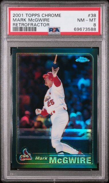 2001 Topps Chrome RETROFRACTOR Mark McGwire #38 PSA 8 