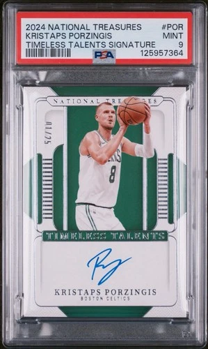 2024 National Treasures Kristaps Porzingis Timeless Talents Auto #/25! 🔥 PSA 9
