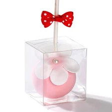 100-Pack 1.75x1.75x2" Single Cake Pop Box with Hole Mini Plastic Treat Boxes