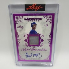 2024 Leaf Ultimate Multi Sport FRED MCGRIFF Auto Memorabilia Pink  /6