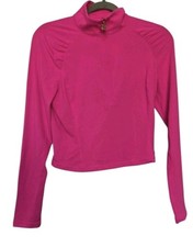 NWT Lilly Pulitzer Small Luxletic Justine Crop Half Zip UPF 50 Cockatoo Pink