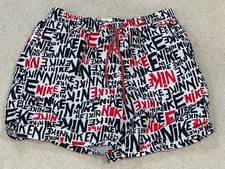 Men's Nike Light Weight Mesh Lined Shorts Logo Swim Trunks 7" Inseam, Large