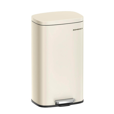 30L Kücheneimer Tretmülleimer Soft Close Stahlinneneimer Beige