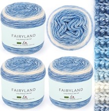 Aeelike 400g Farbverlaufsgarn Baumwolle zum Häkeln, 245m Super leichte Gradient