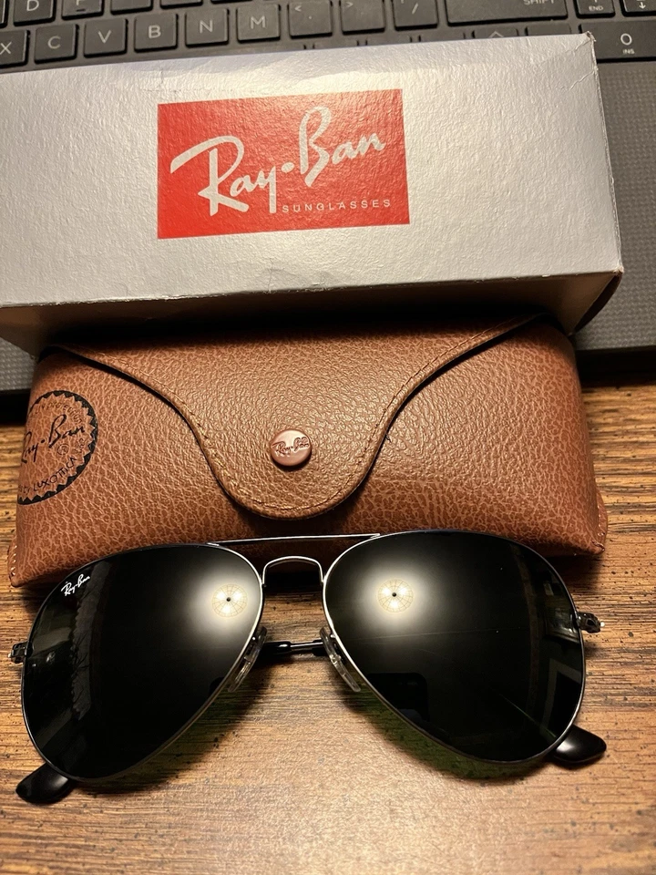 RAY-BAN AVIADORES RB3025 58mm. MONTURA DE METAL CON LENTES G-15 VERDES. NUEVO.  Foto 2 de 4