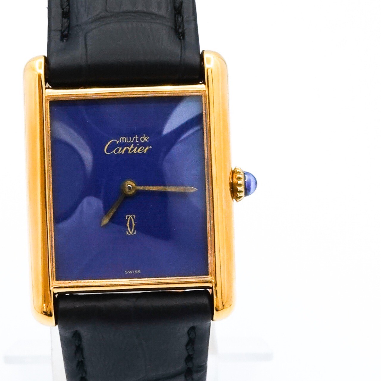 CARTIER Mast Tank LM Hand Winding Blue Dial Gold Silver Women Watches Watch