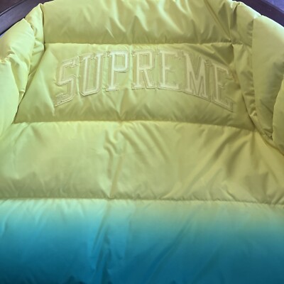 SS18 SUPREME GRADIENT PUFFY JACKET YELLOW SIZE LARGE GREAT