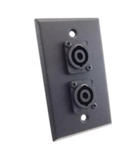 PROCRAFT SPL-2SPK-BK 1 Gang Black Steel Wall Plate Loaded w/ 2) NL4 Style