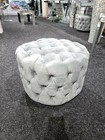 Round Chesterfield Velvet Footstool Coffee Table Deep Button Ottoman Pouffe Seat