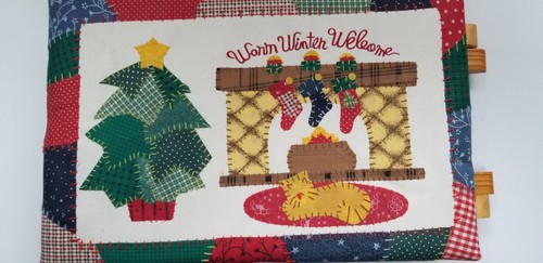 Christmas Embroidered Wooden Stool