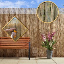 Peeled Reed Bamboo Screening Roll Screen Garden Fence Panel Outdoor 4m Long