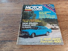 Motor Manual November 1978 Vintage Car Magazine Sigma Wagon, Datsun 1600 +