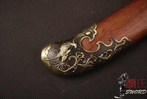 78cm plegado de acero cola de buey Dao chino Qing dinastía Phoenix espada de palisandro 牛尾清刀 - Imagen 8 de 12