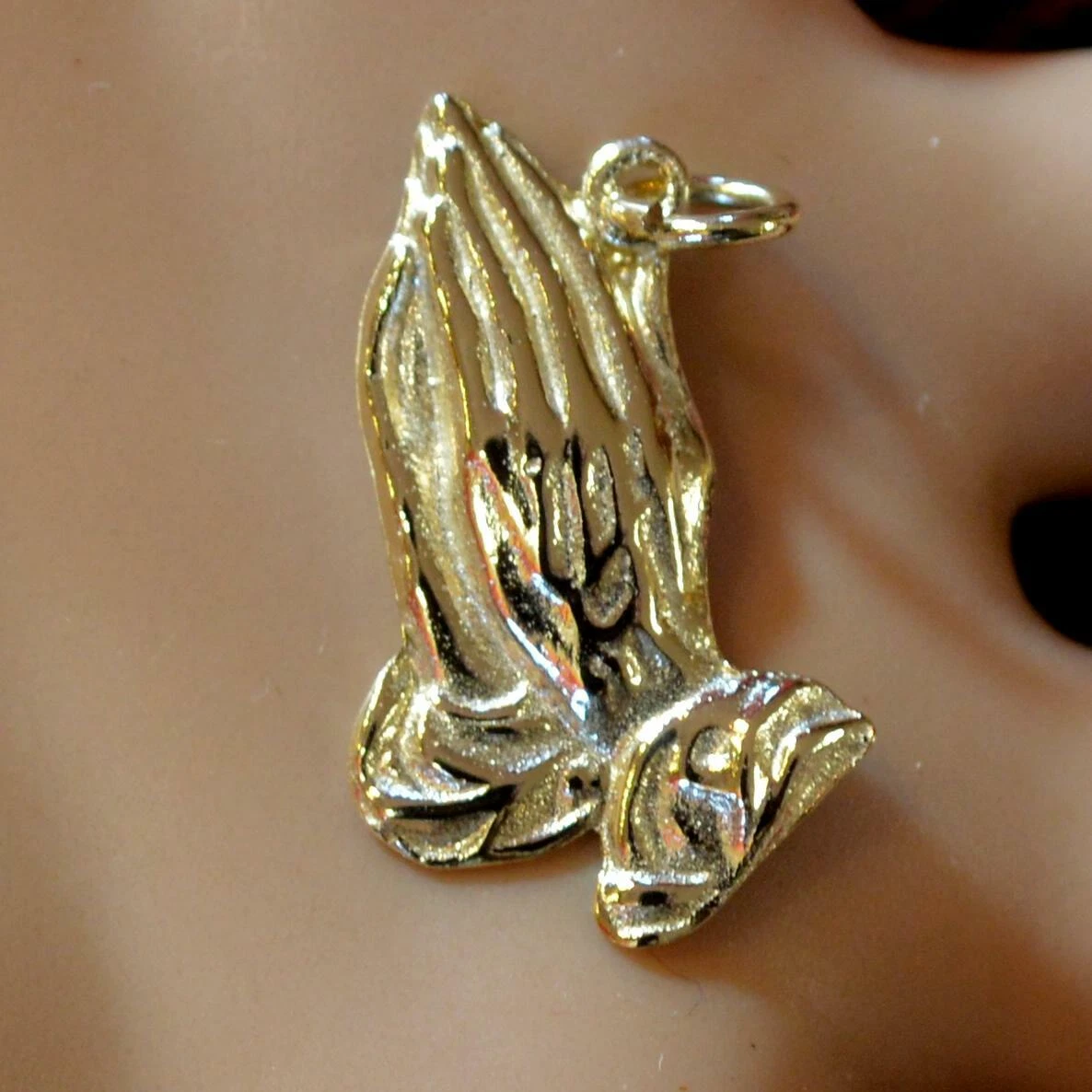 9 ct GOLD new solid praying hands pendant or charm eBay