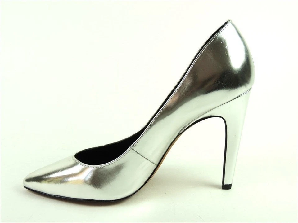 Luxury Rebel Women's Victoria Pumps Silver Leather Size 8.5 M - Image 2 of 4