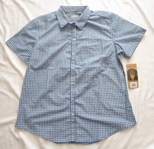 New Women Chef works Urban Collection Gingham Short Sleeve Shirt Sz L (WB335)