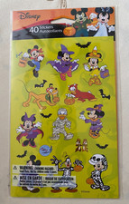 AMERICAN GREETINGS NEW DISNEY MICKEY MINNIE PLUTO HALLOWEEN 40 STICKERS 2 SHEETS