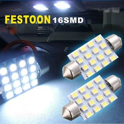 Weiße Auto Kuppel Innenraum LED Glühbirnen Festoon Karte Cargo Kofferraum 3528 16-SMD