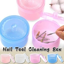 Scatola Pulizia Utensili Unghie Manicure Punte Trapano Disinfezione Pulizia Valigetta Strumenti