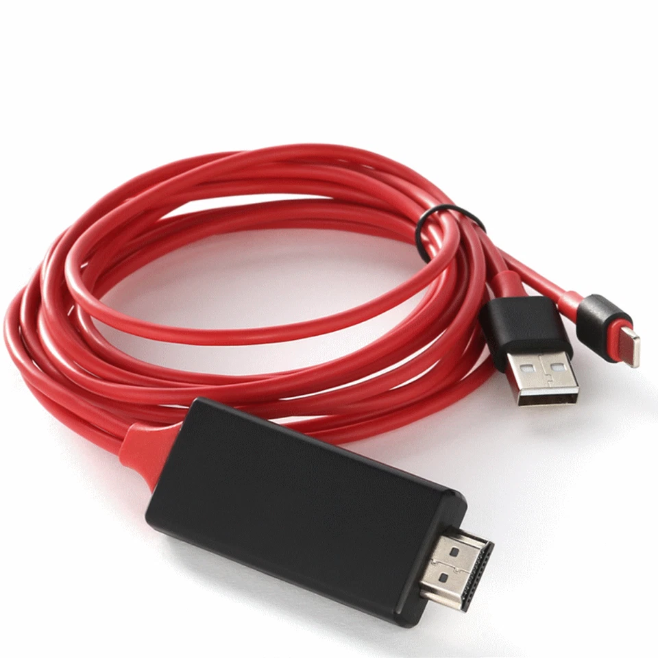 Adaptador 1080P HDMI Cable Espejo Teléfono a TV HDTV AV para iPhone 11 X 8 iPad Foto 3 de 4