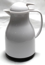 Thermoskanne, Warmhalte-Kaffee-/Teekanne - 1 L Glaseinsatz mit Drücker WEISS