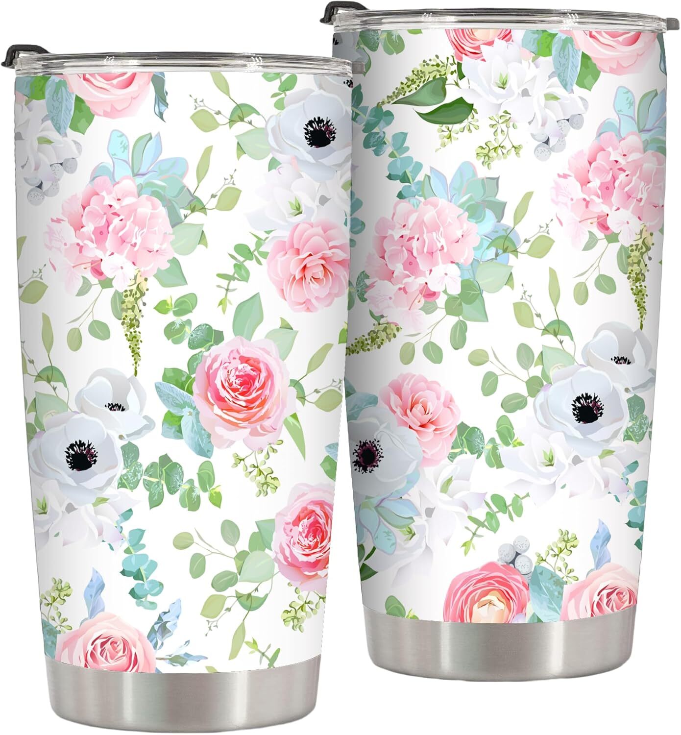 Rose Flower Tumbler 20 Oz Stainless Steel Insulated Tumbler Christmas Gifts Stoc