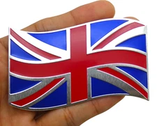 METAL Wavy British Flag Sticker Decal Emblem Bumper Sticker SUV, United England