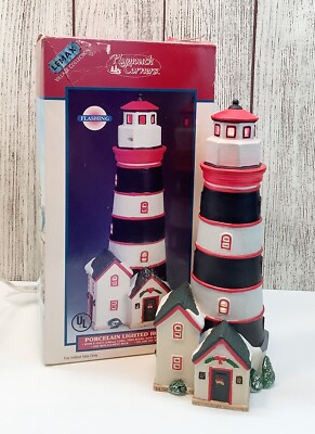 Lemax Plymouth Corners Lighted House Flashing Lighthouse WORKS Vintage 1998