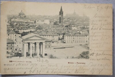 Postkarte/Cartolina Postala Milano 10 Cent Dieci 1900 gestempelt