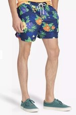 NWT Polo Ralph Lauren Men's Shorts Navy Floral Print Beach Swim Sz.M