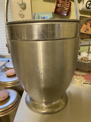 Vintage Mid Century Modern Kromex Atomic Spun Aluminum Ice Bucket