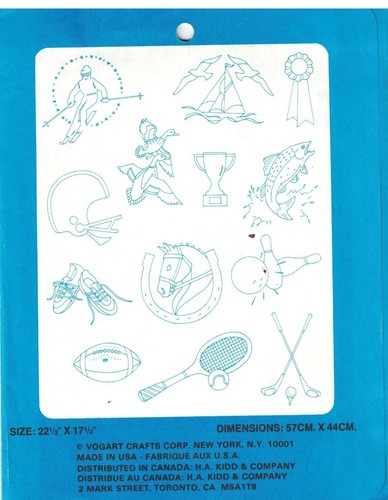 770 Vogart Embroidery Hot Iron Transfer Sports Designs Skiing Sailing Trophy oop - Picture 2 of 2