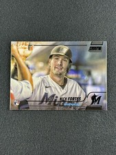 2022 Topps Stadium Club NICK FORTES Rookie Card RC Black Foil #187 - Marlins. rookie card picture